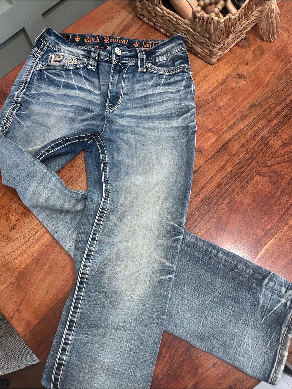 Rock Revival Rima Slim Fit Women’s Jeans - Light Blue Wash - size 29, 32” inseam